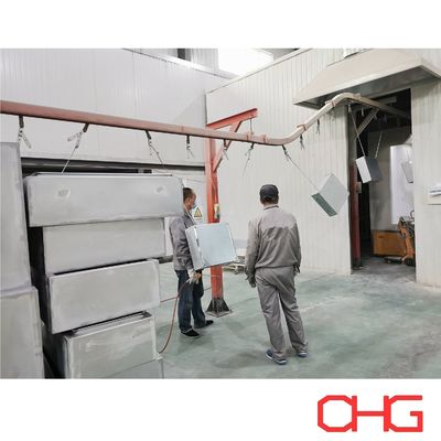 ราคาดี สายเคลือบผงสําหรับตู้ควบคุมไฟฟ้า ชาซีการผลิต PP Spray Booth ระบบขนส่ง monorail ระบบฉีดปืนอัตโนมัติ ออนไลน์