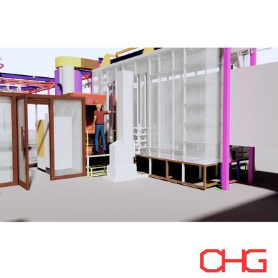 มืออาชีพของสายเคลือบผงเมทัลสับสราท อิเล็กทรอสแตตติกอัตโนมัติด้วยอุปกรณ์ฉีดฮาร์ดแวร์เกอร์ที่ยั่งยืน